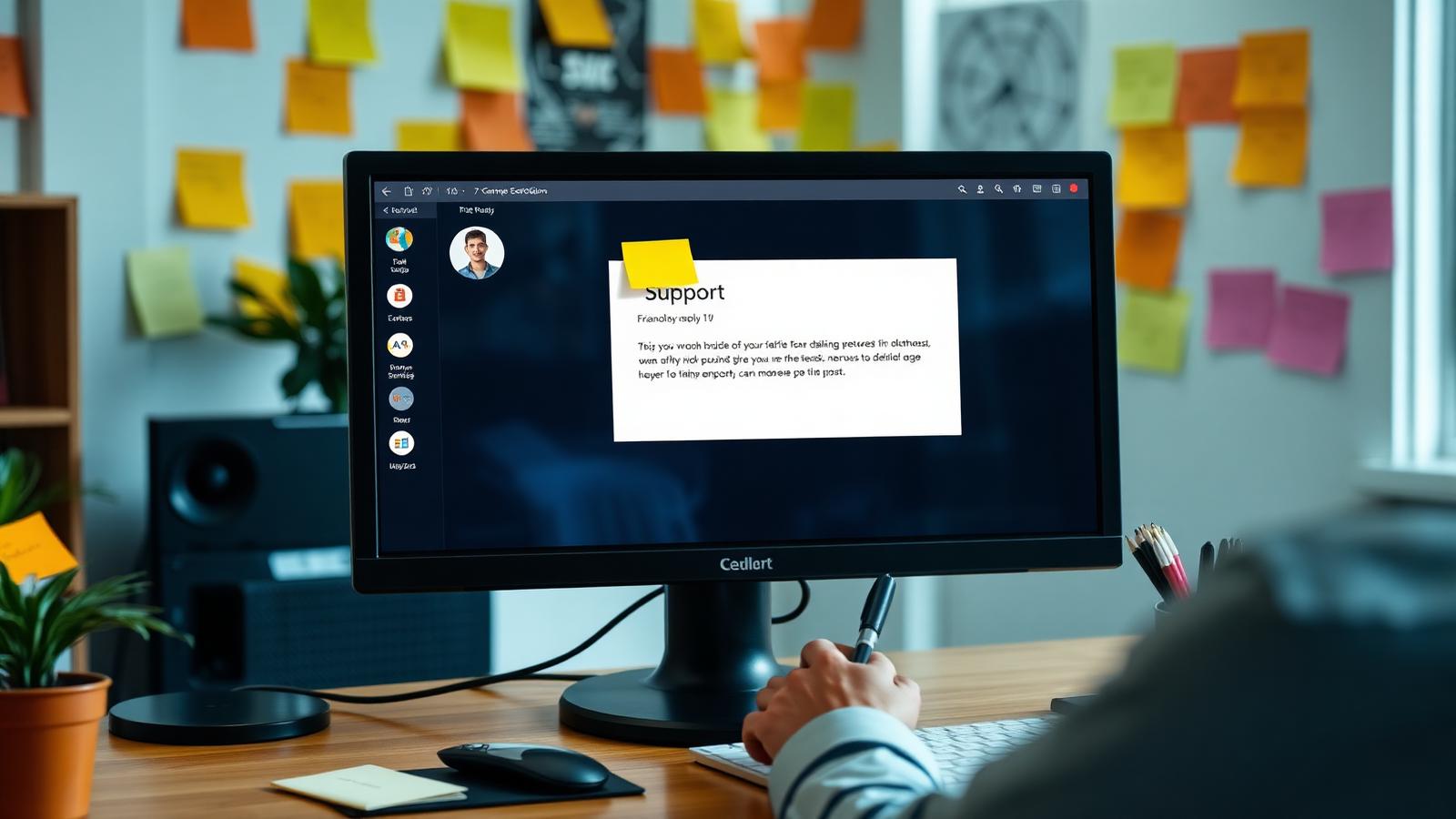Busy customer support team in a bright modern office