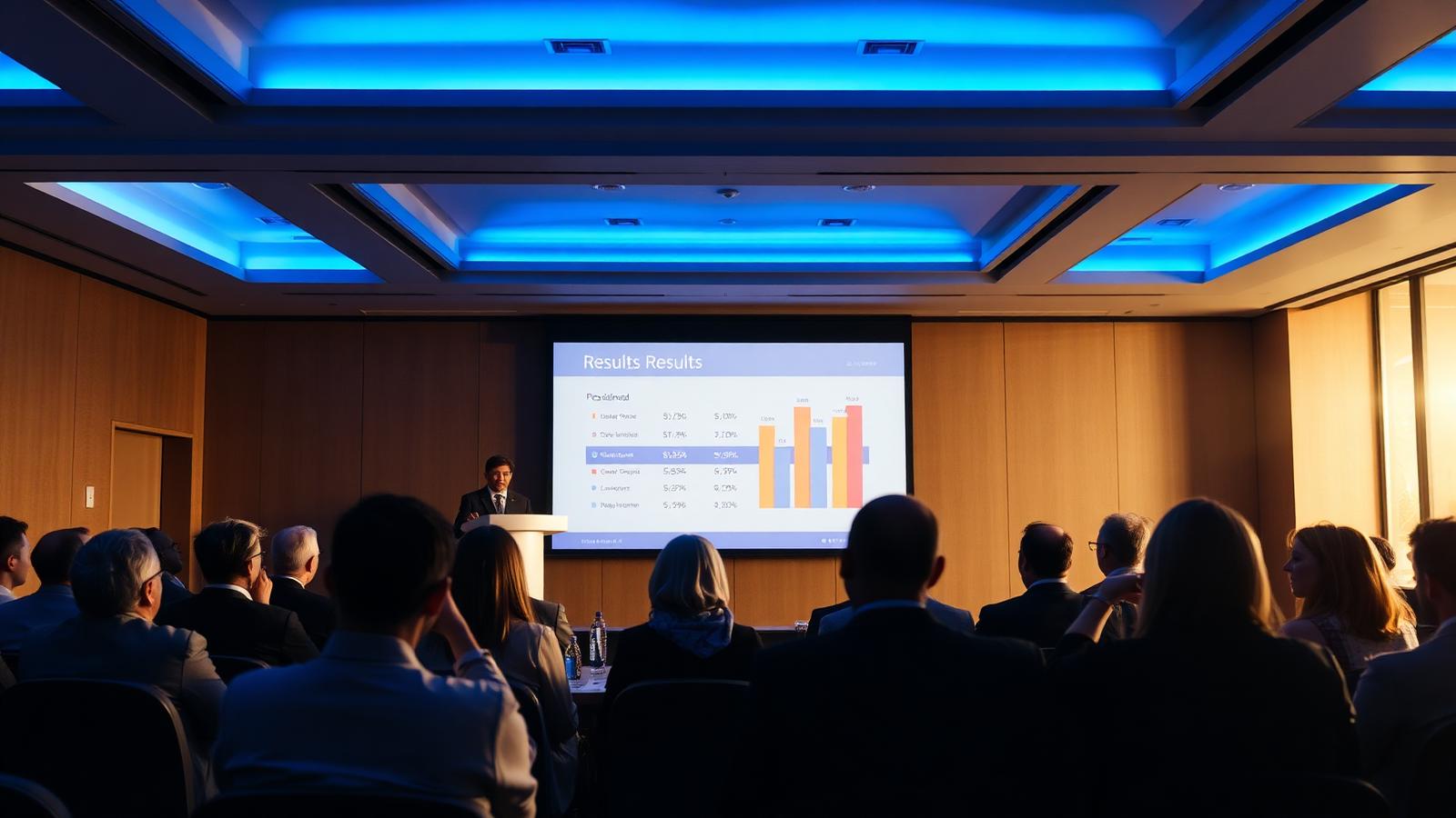 Wide cinematic view of a bright executive meeting room