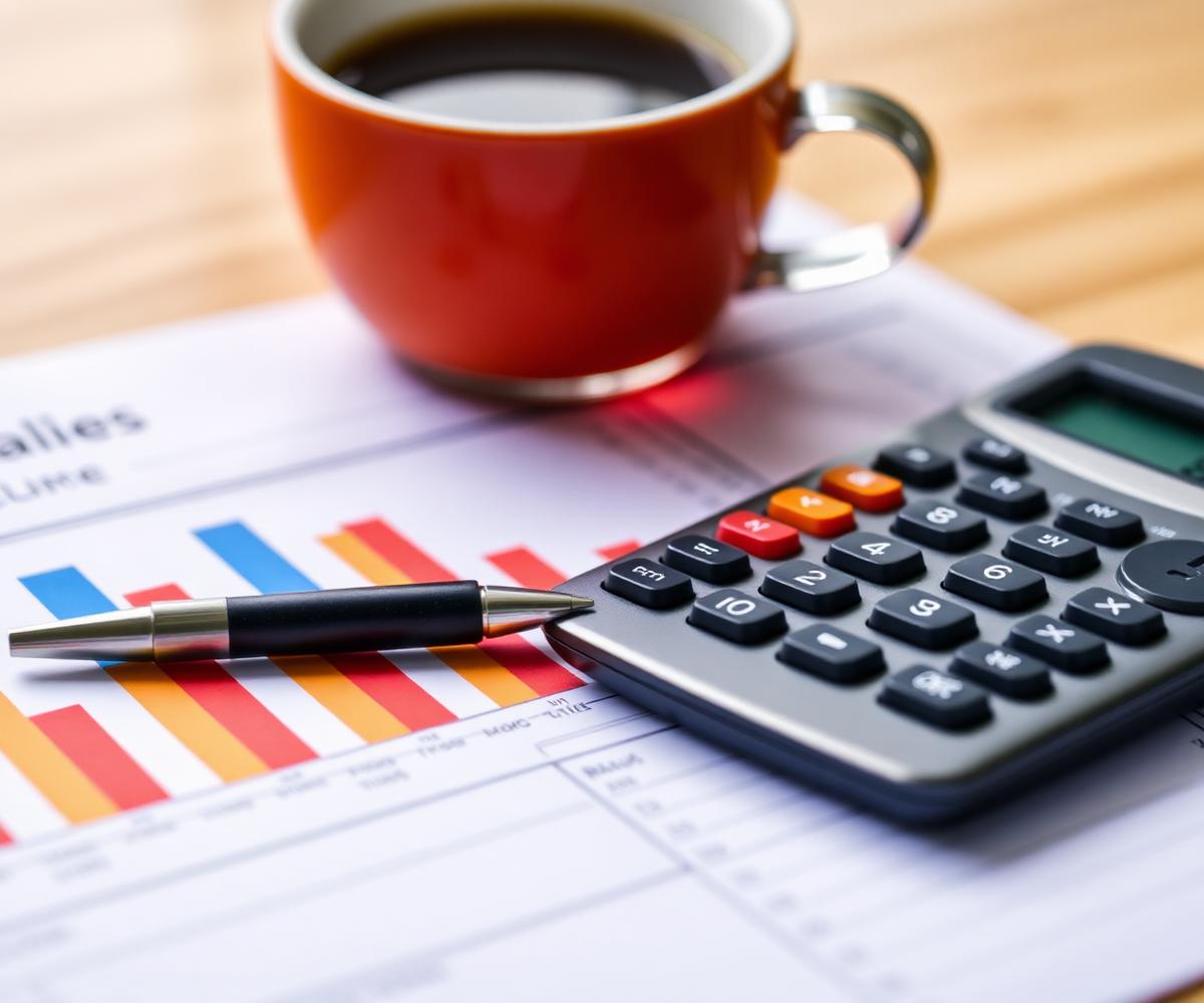 Report pages with charts and annotations on a bright desk