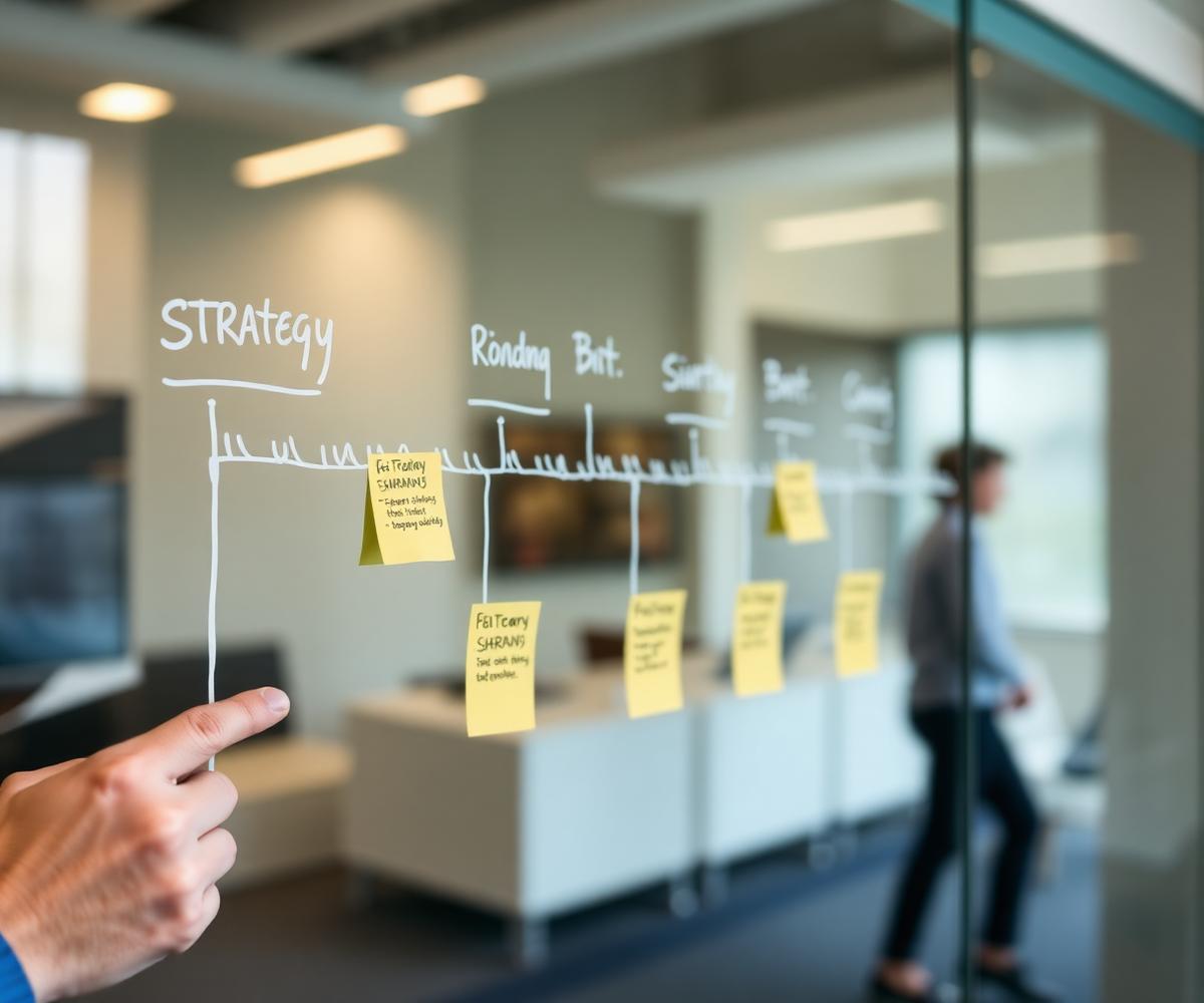 Team agreeing on a plan around a meeting table