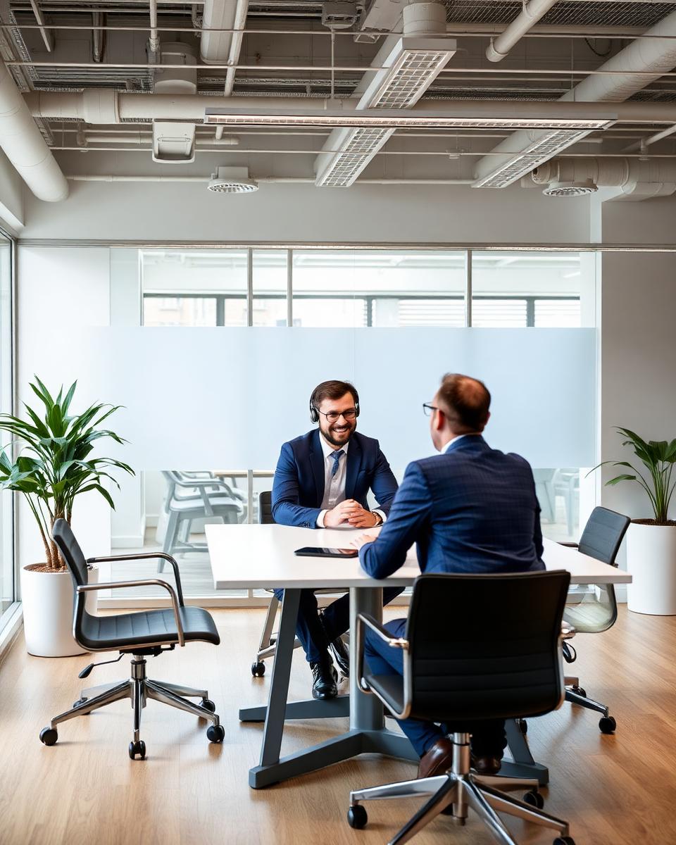 Hiring manager reviewing a job description with a colleague