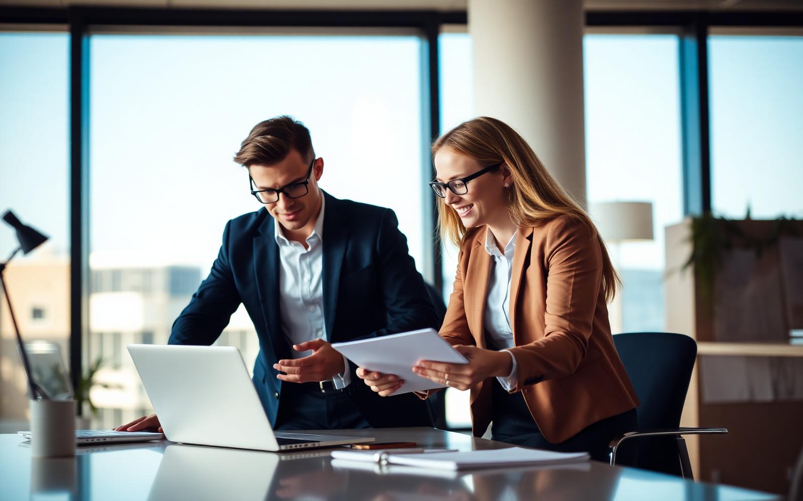 Sales rep drafting outreach at a bright modern office desk